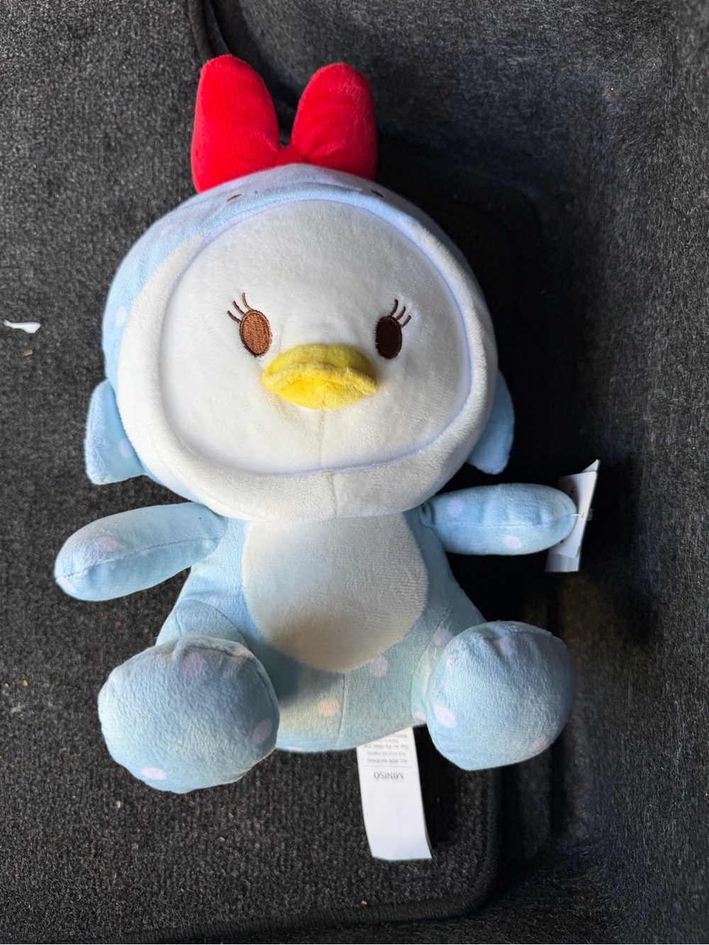 Plush Blue Bird Pet Toy with Red Bow - Soft Comfort Plush